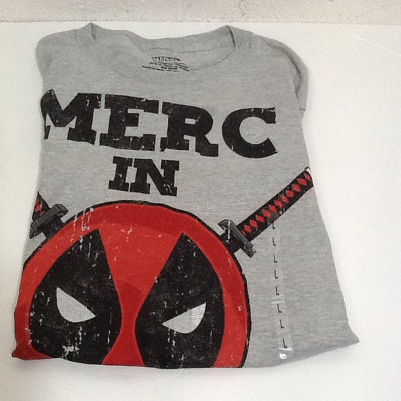 Marvel Dead Pool MERC Graphic Gray Tee Large NWT - Picture 5 of 5